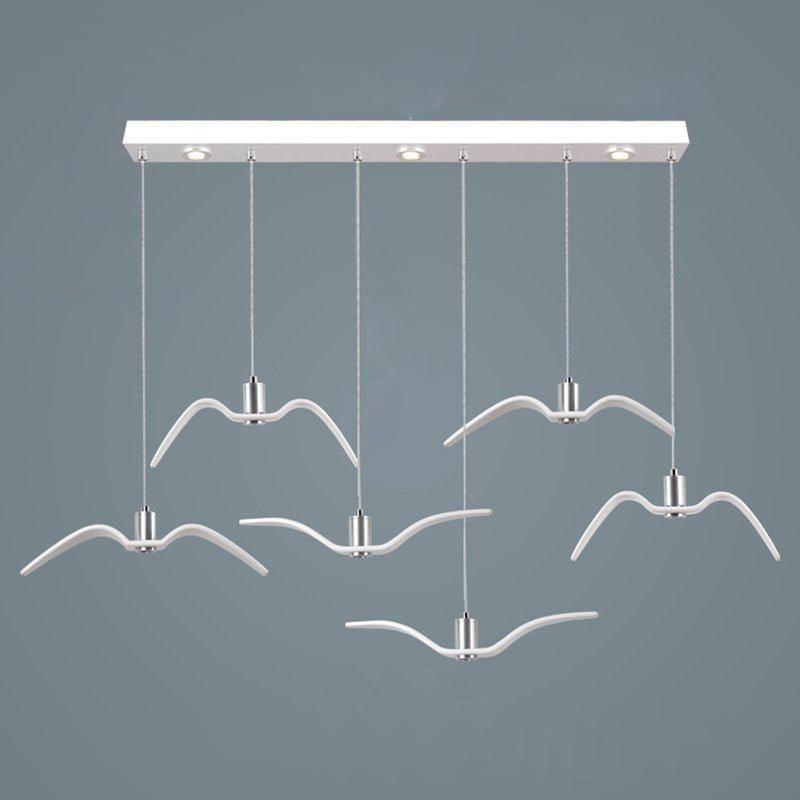 Elegante Seagull Resin Pendelleuchte: Minimalismus trifft modernes Design – Licht in drei Flugphasen! - Cueteks