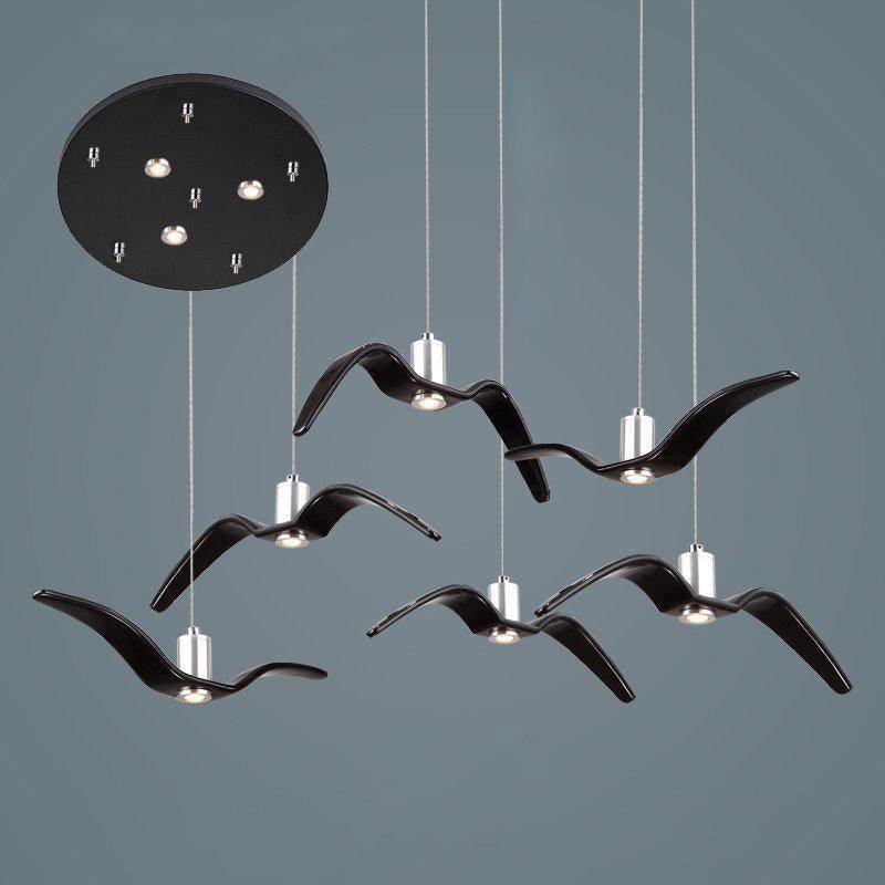 Elegante Seagull Resin Pendelleuchte: Minimalismus trifft modernes Design – Licht in drei Flugphasen! - Cueteks