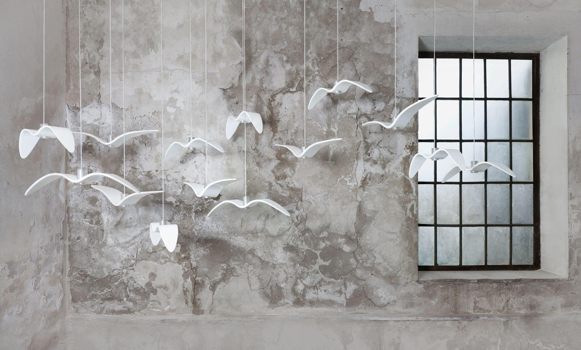 Elegante Seagull Resin Pendelleuchte: Minimalismus trifft modernes Design – Licht in drei Flugphasen! - Cueteks