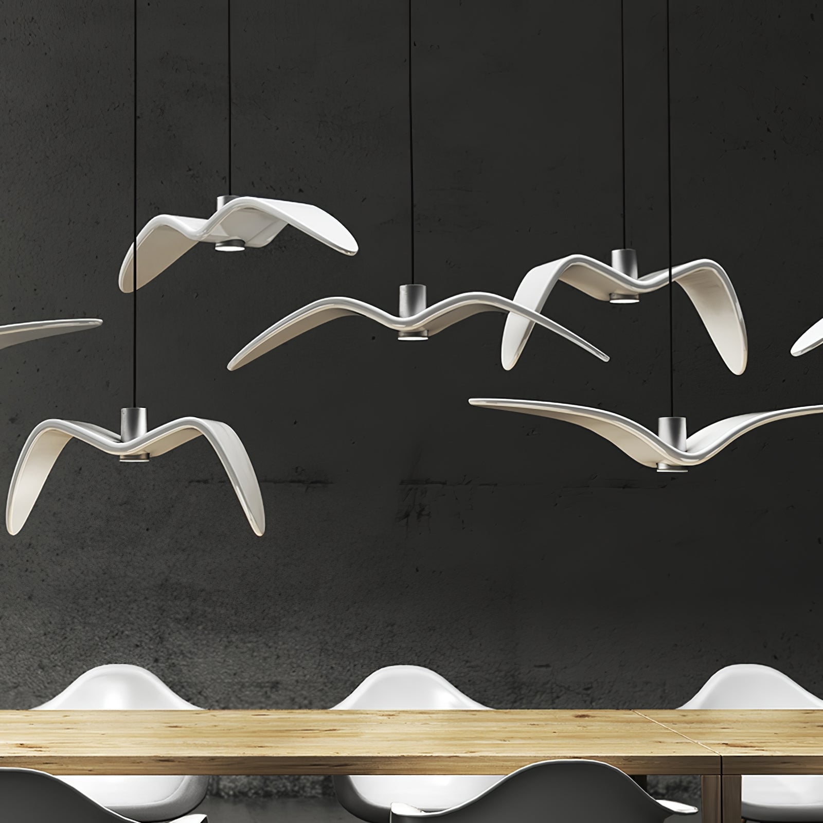 Elegante Seagull Resin Pendelleuchte: Minimalismus trifft modernes Design – Licht in drei Flugphasen! - Cueteks