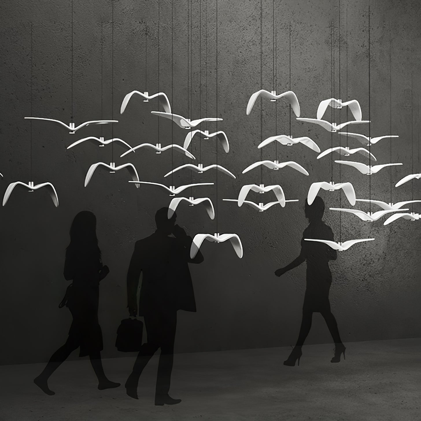 Elegante Seagull Resin Pendelleuchte: Minimalismus trifft modernes Design – Licht in drei Flugphasen! - Cueteks