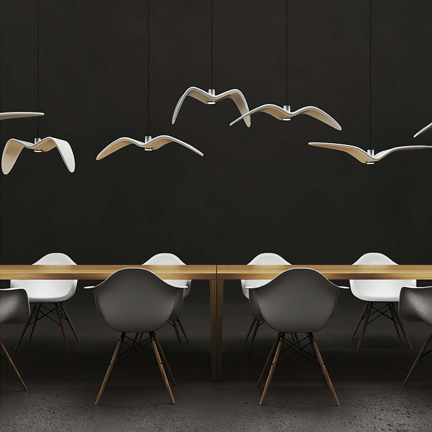 Elegante Seagull Resin Pendelleuchte: Minimalismus trifft modernes Design – Licht in drei Flugphasen! - Cueteks