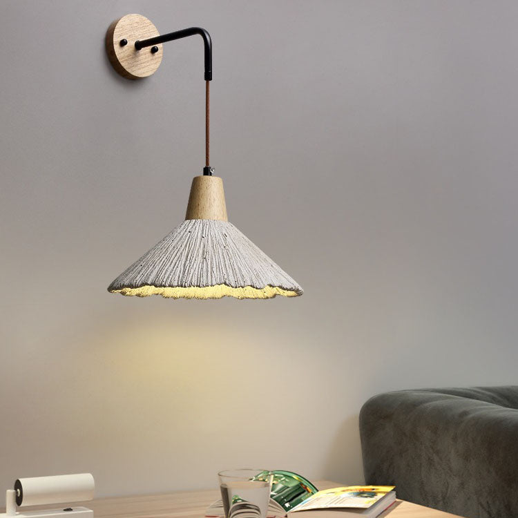 Vintage Textured Wood Wall Lamp - Cueteks