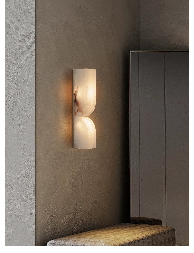 Double Curve Alabaster Wall Light - Cueteks