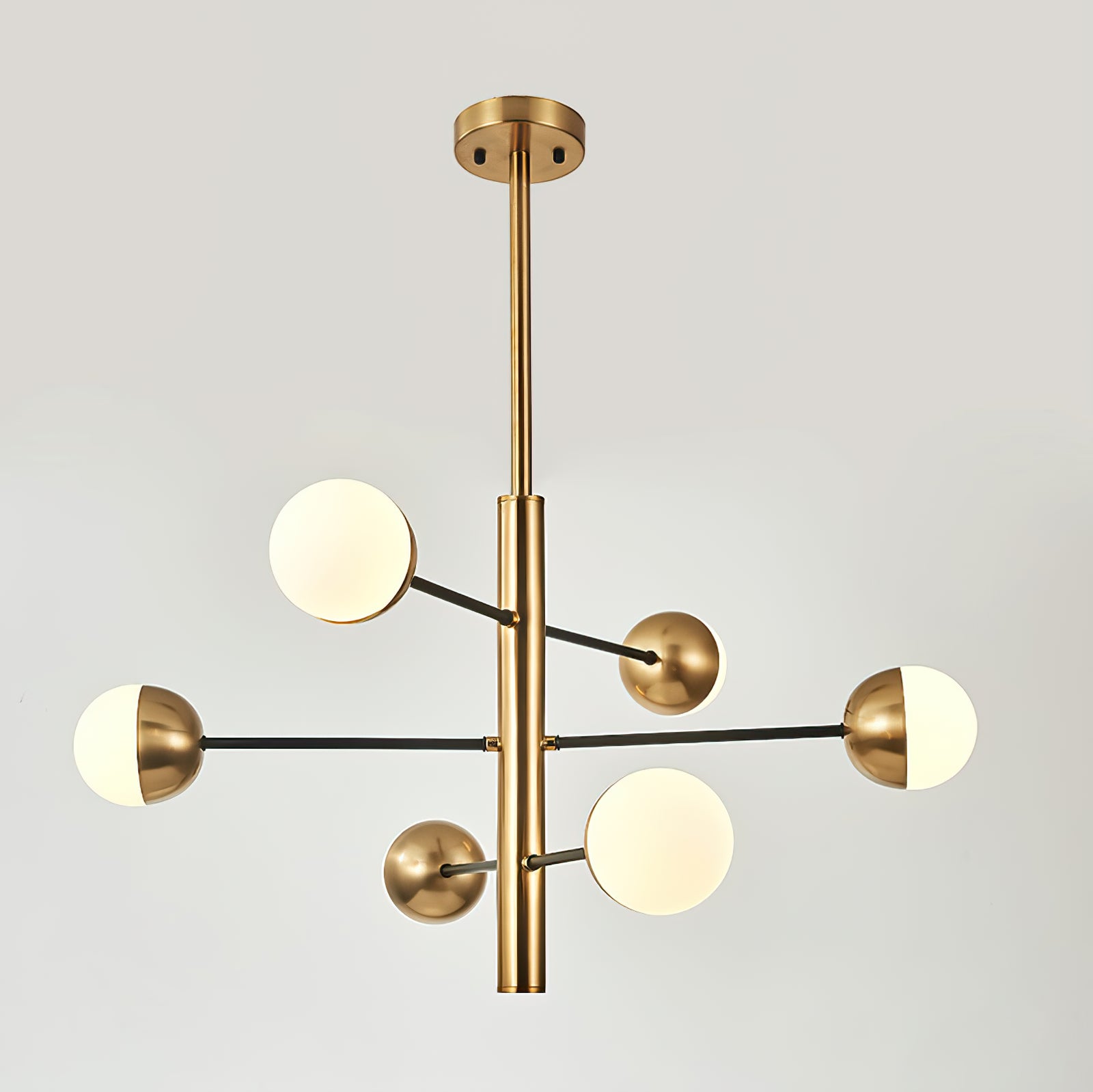 10-Globe Modern Brass Chandelier - Cueteks