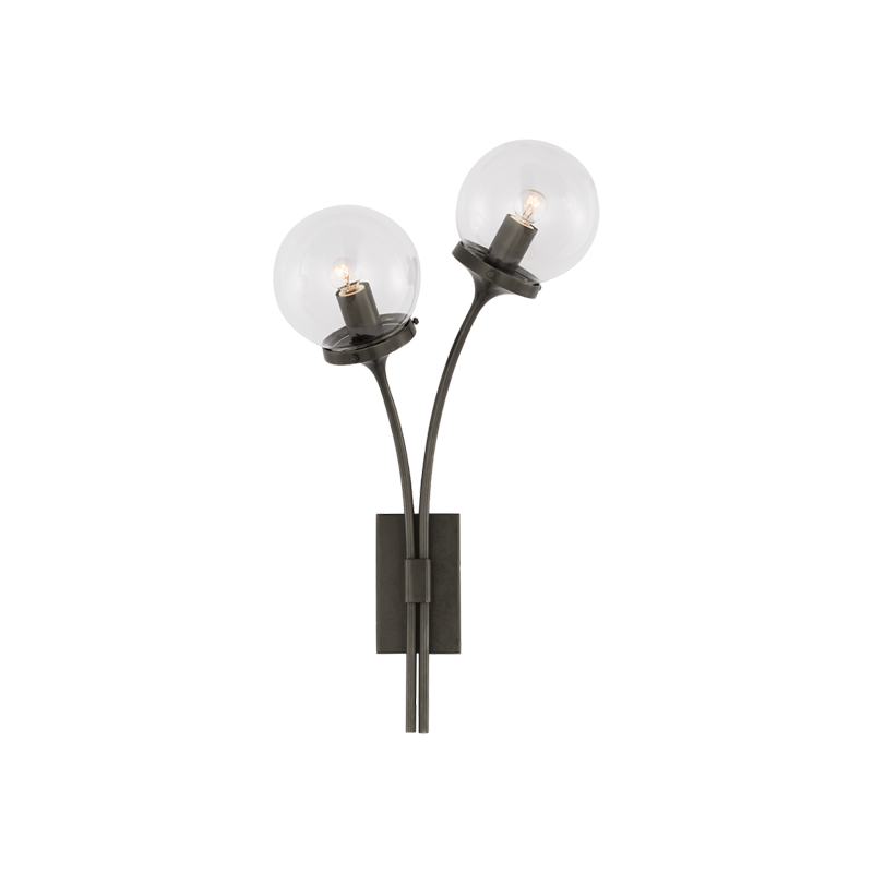 Antique Black Clear Glass Left sconce