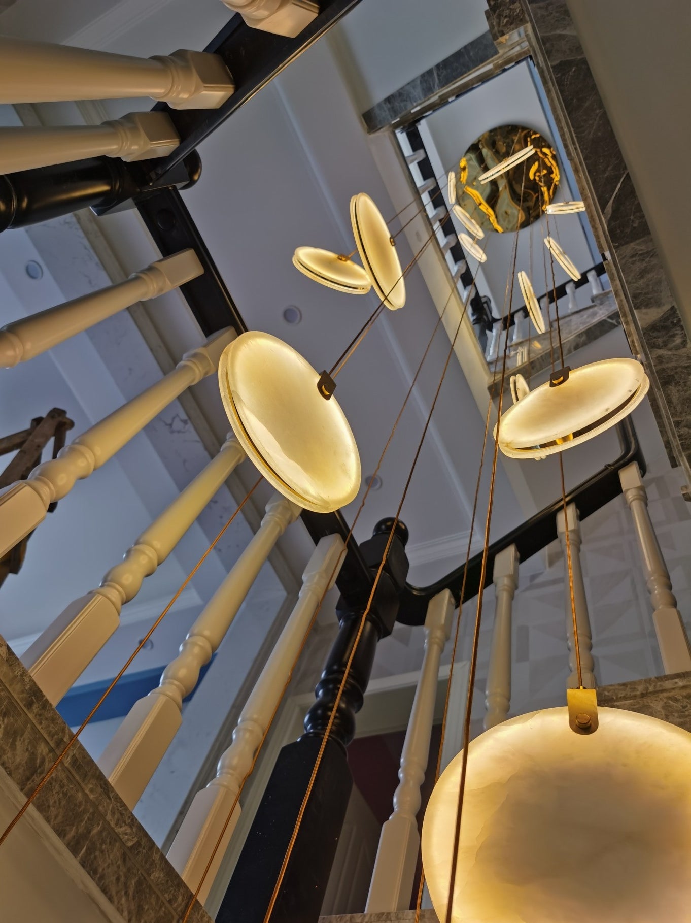Tiered Alabaster Staircase Chandelier - Cueteks