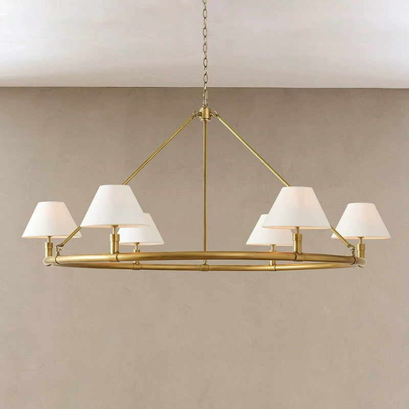 Black Metal Ring Chandelier with Cone Shades - Cueteks