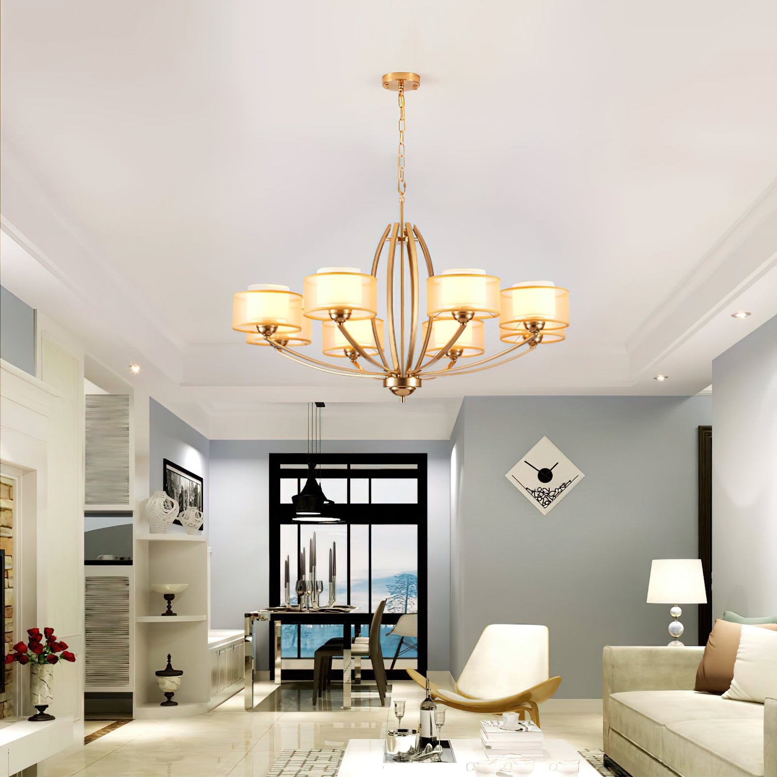 Stiffel 6-head Chandelier - Cueteks