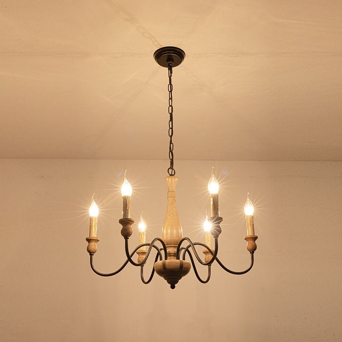 Rustic Farmhouse Candlestick Chandelier - Cueteks