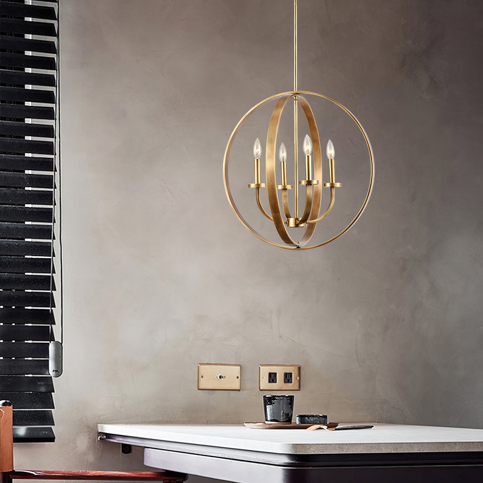 Modern cage chandelier - Cueteks