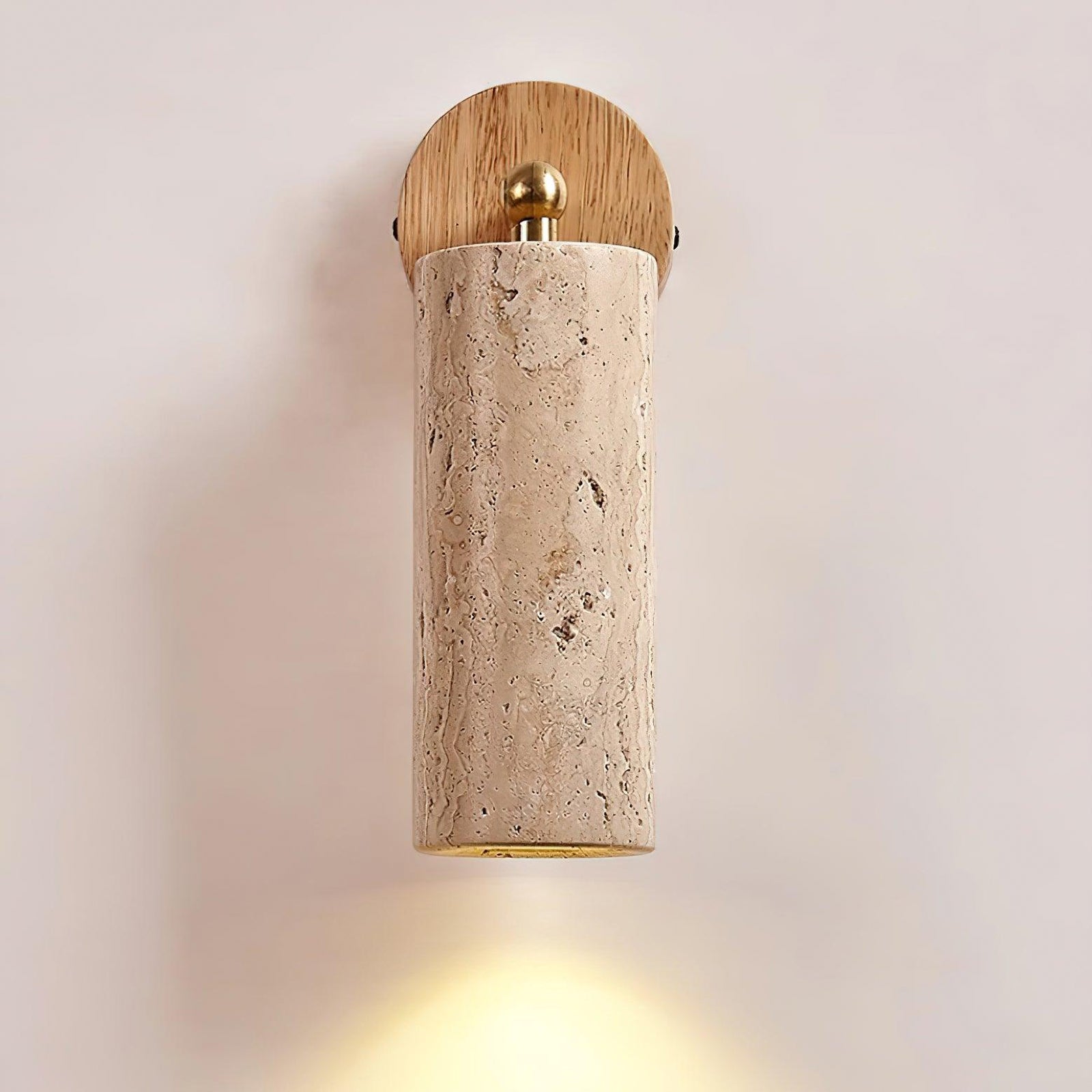 Mireille cylindrical shade pointing down with a photographed glow