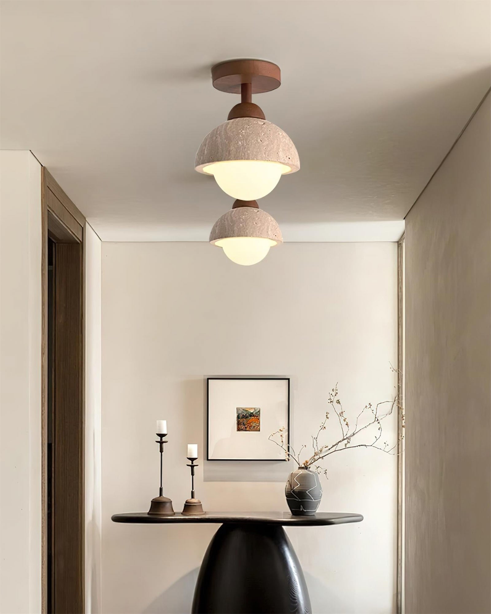 Travertine Flush Mount Ceiling Light - Cueteks