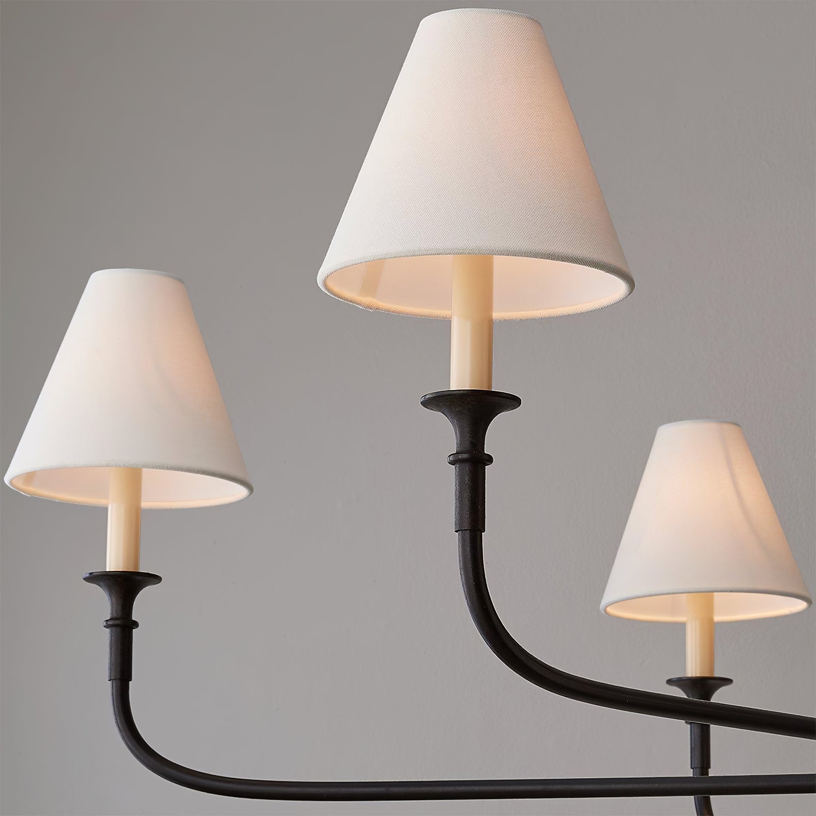 6-Arm Black Metal Chandelier - Cueteks