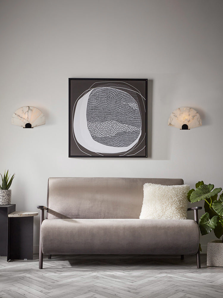 Fan-Shaped Alabaster Wall Light - Cueteks