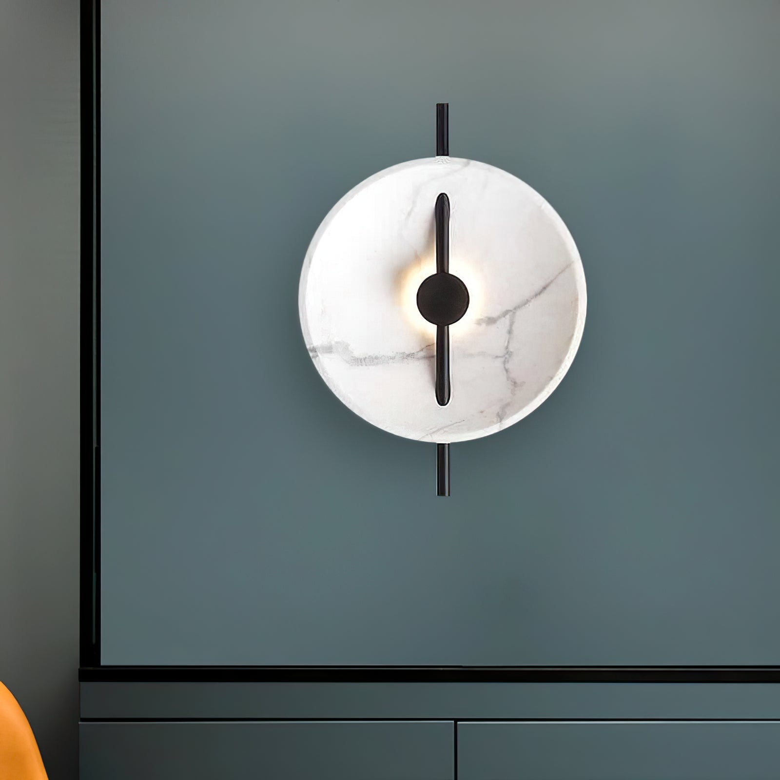 Contemporary Resin Round Marble Wall Light - Cueteks