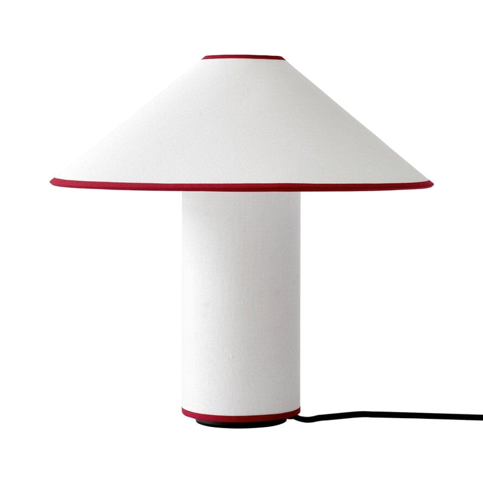 Red Trim Cone Shade Table Lamp - Cueteks