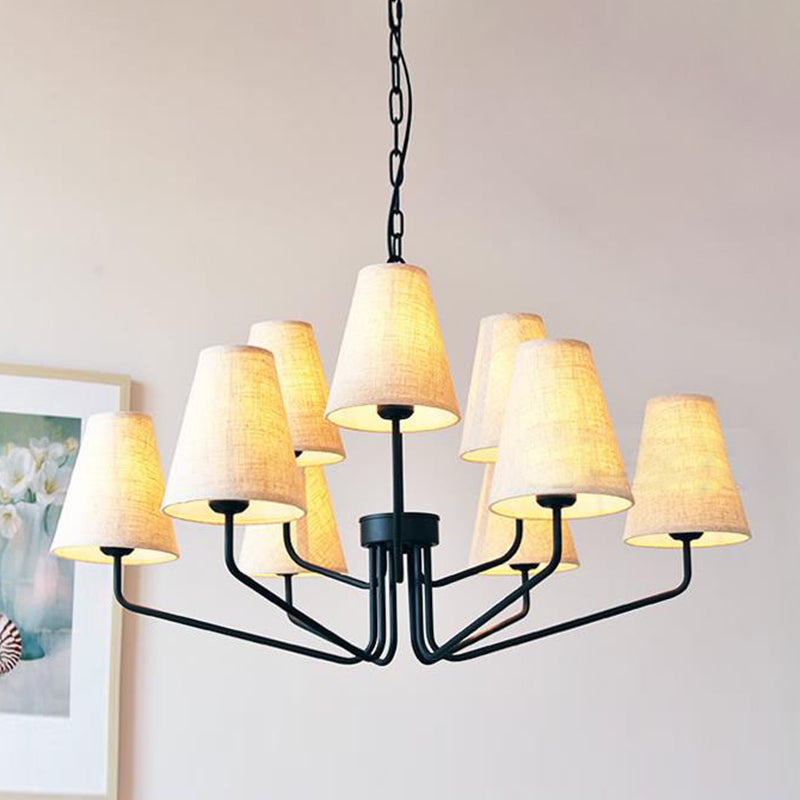 Fabric Conical Hanging Chandelier - Cueteks