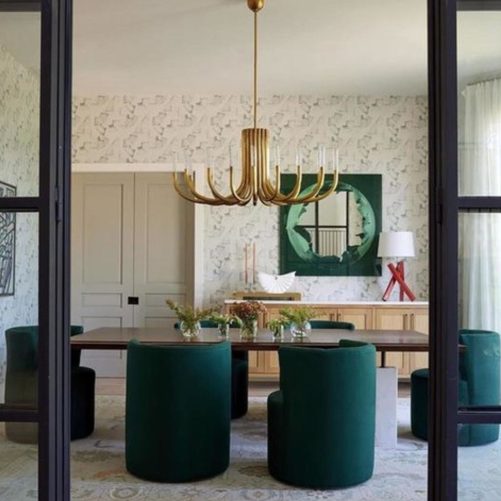 Rousseau Modern Black Linear Candle Chandelier - Cueteks