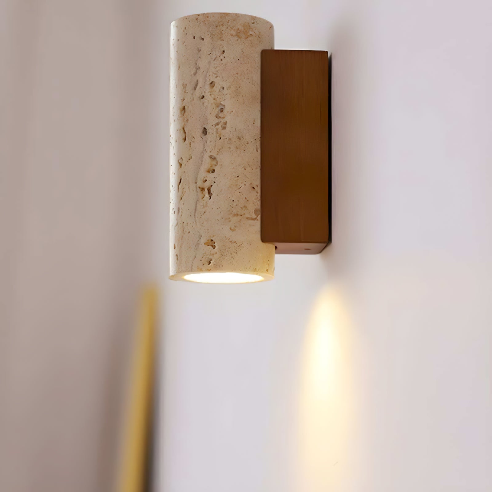 Travertine Cylinder Wall Lamp - Cueteks