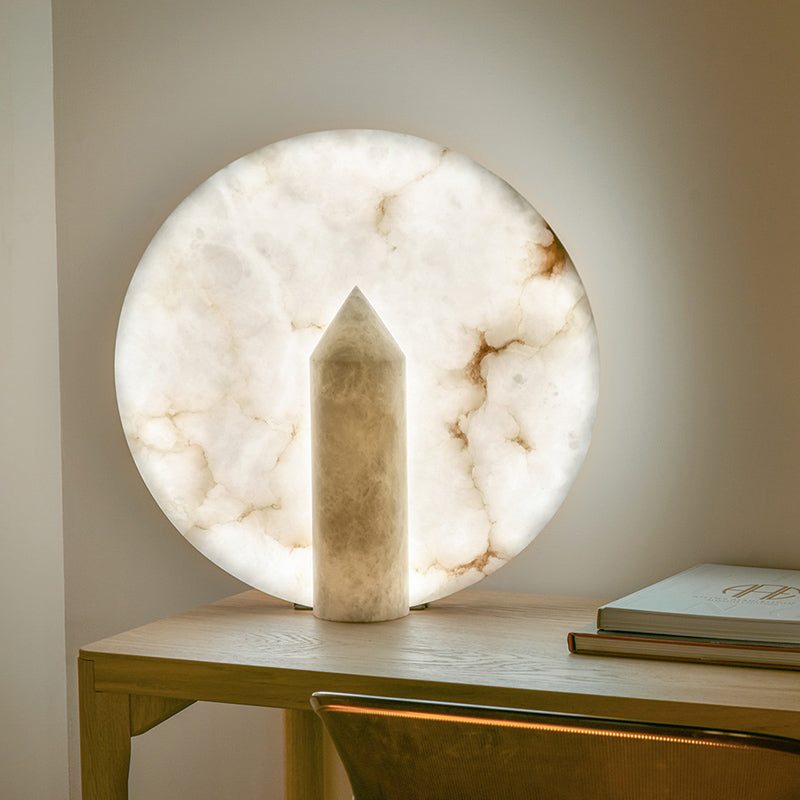 Geometric Alabaster Table Lamp - Cueteks