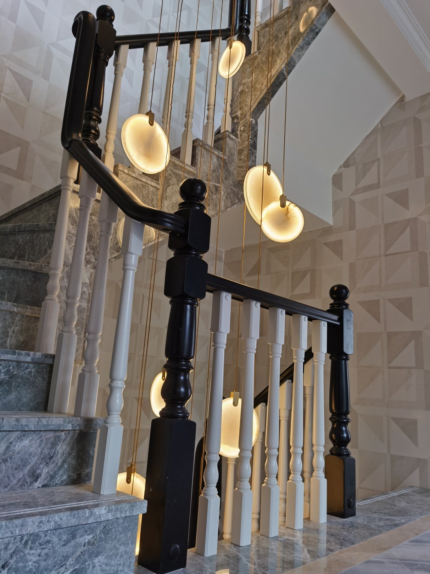 Tiered Alabaster Staircase Chandelier - Cueteks