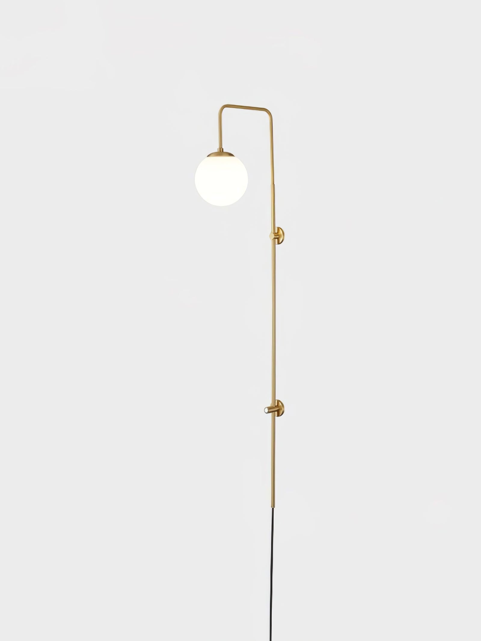 Brass Globe Arm Wall Sconce - Cueteks