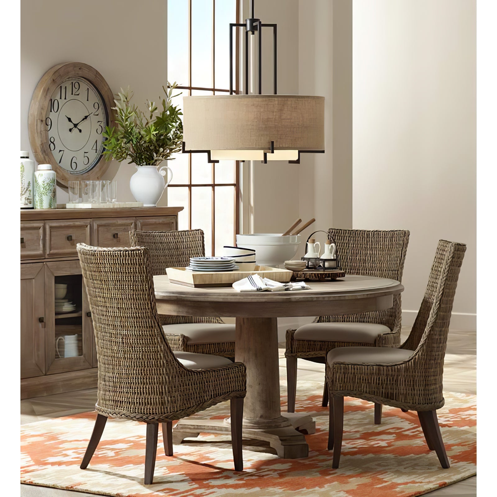 Concentric Shade Layered Fabric Pendant Lamp - Cueteks