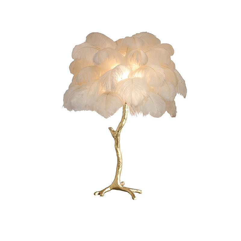 Colorful Ostrich Feather Table Lamp - Cueteks