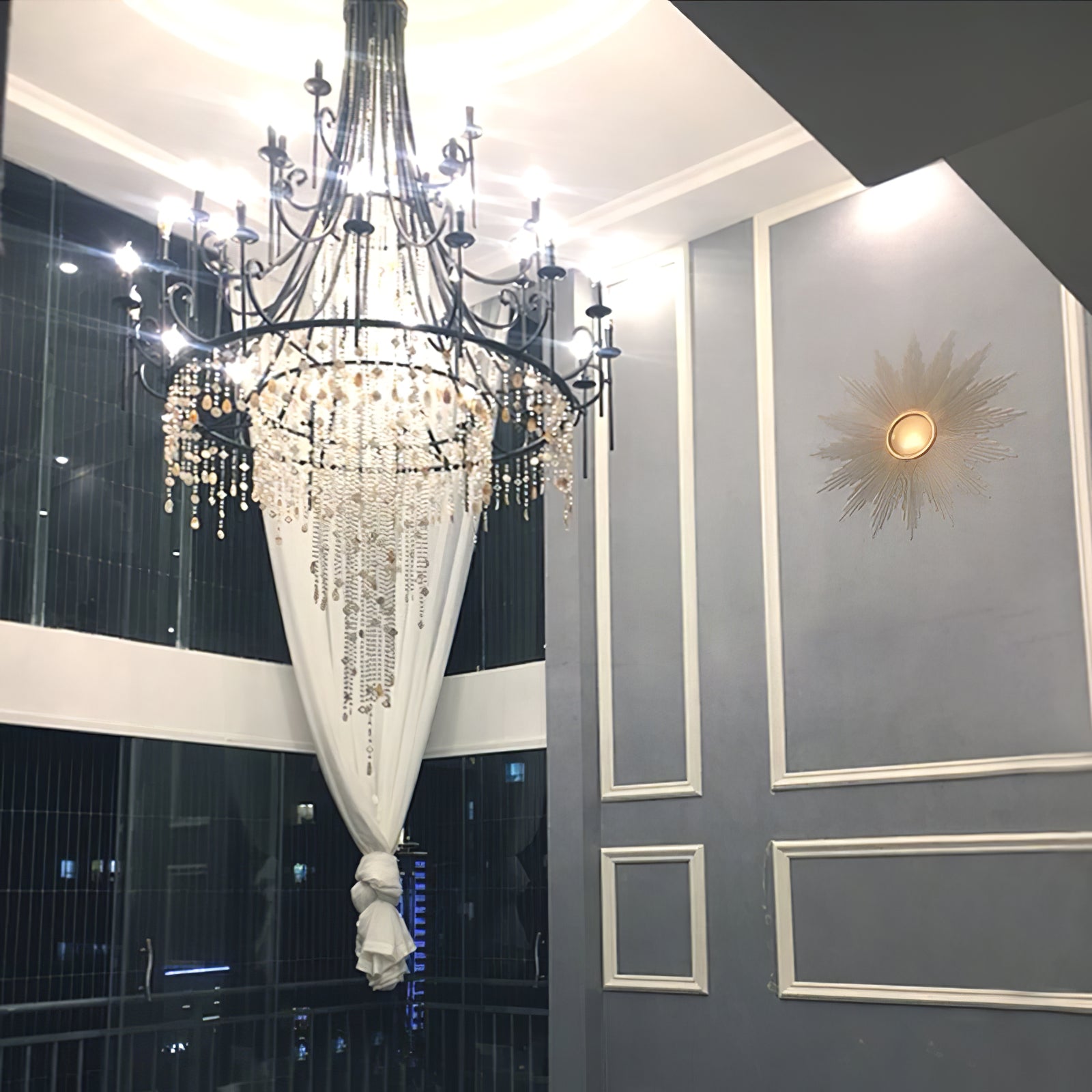 Tatum Lux American Shell Crystal Chandelier - Cueteks