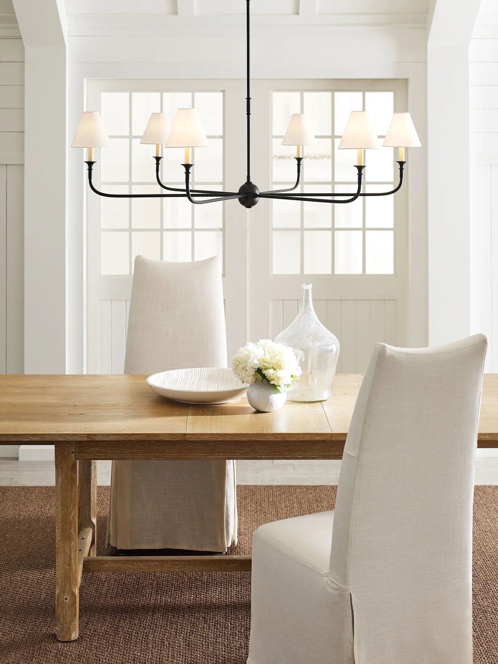 6-Arm Black Metal Chandelier - Cueteks