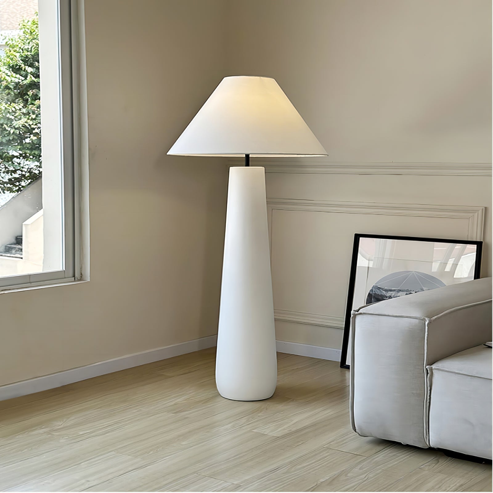 Kara Mann Polar Cement Floor Lamp - Cueteks