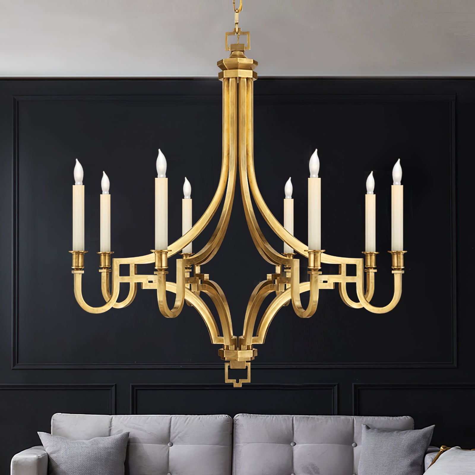 Luxury Gold Candle-Style Mykonos Chandelier - Cueteks