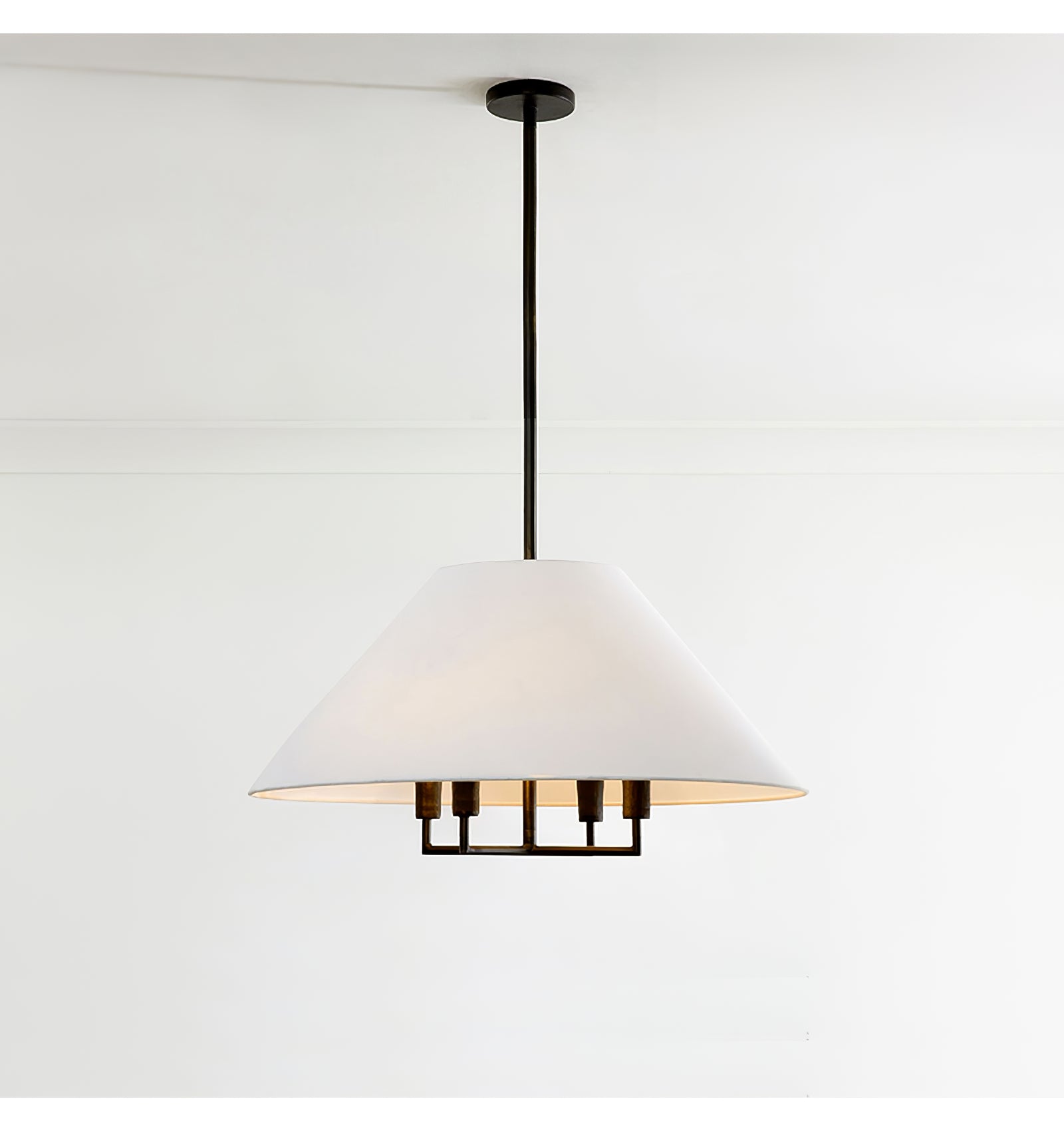 Modern Farmhouse Conical Fabric Chandelier - Cueteks