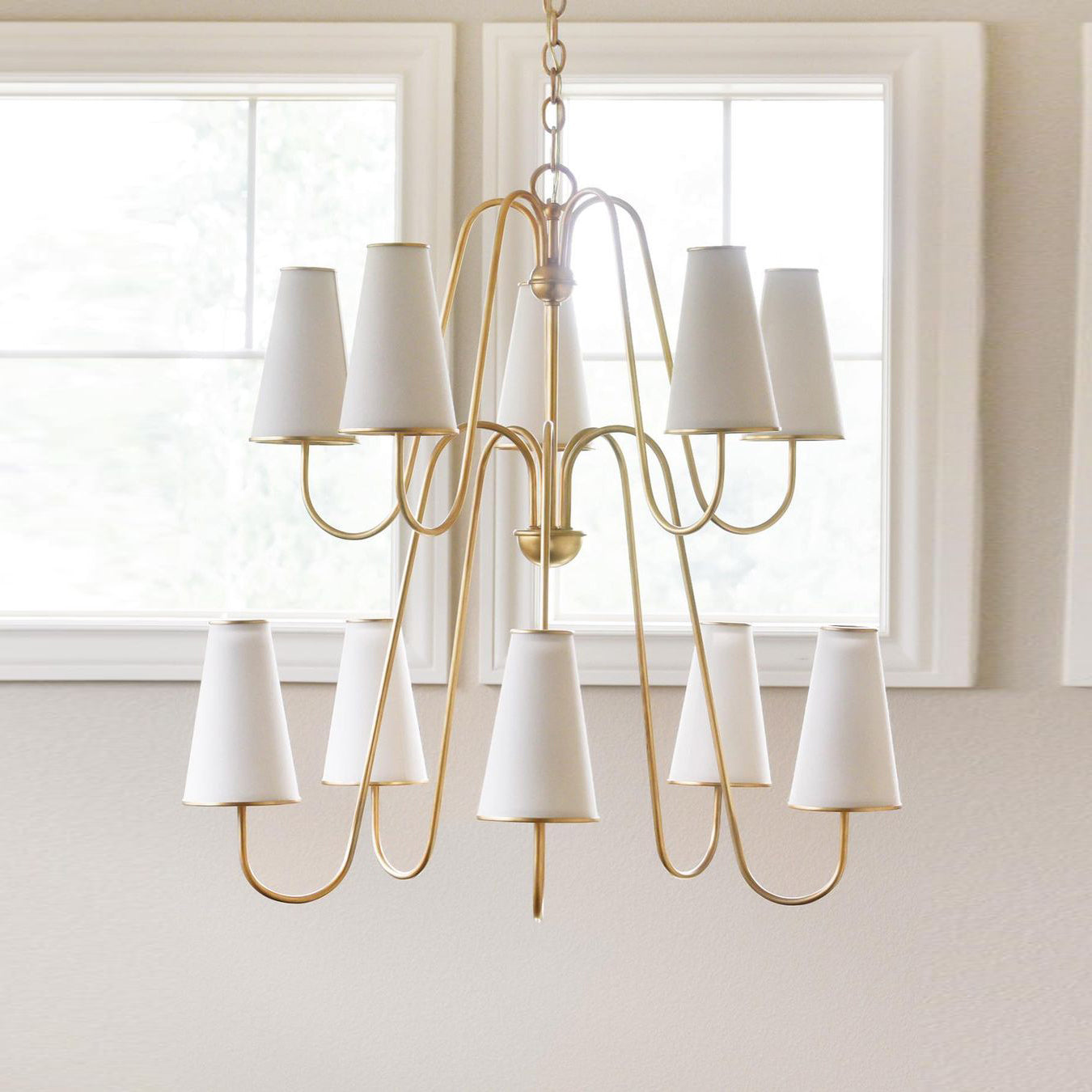 Gold Two-Tier Montreuil  Chandelier - Cueteks