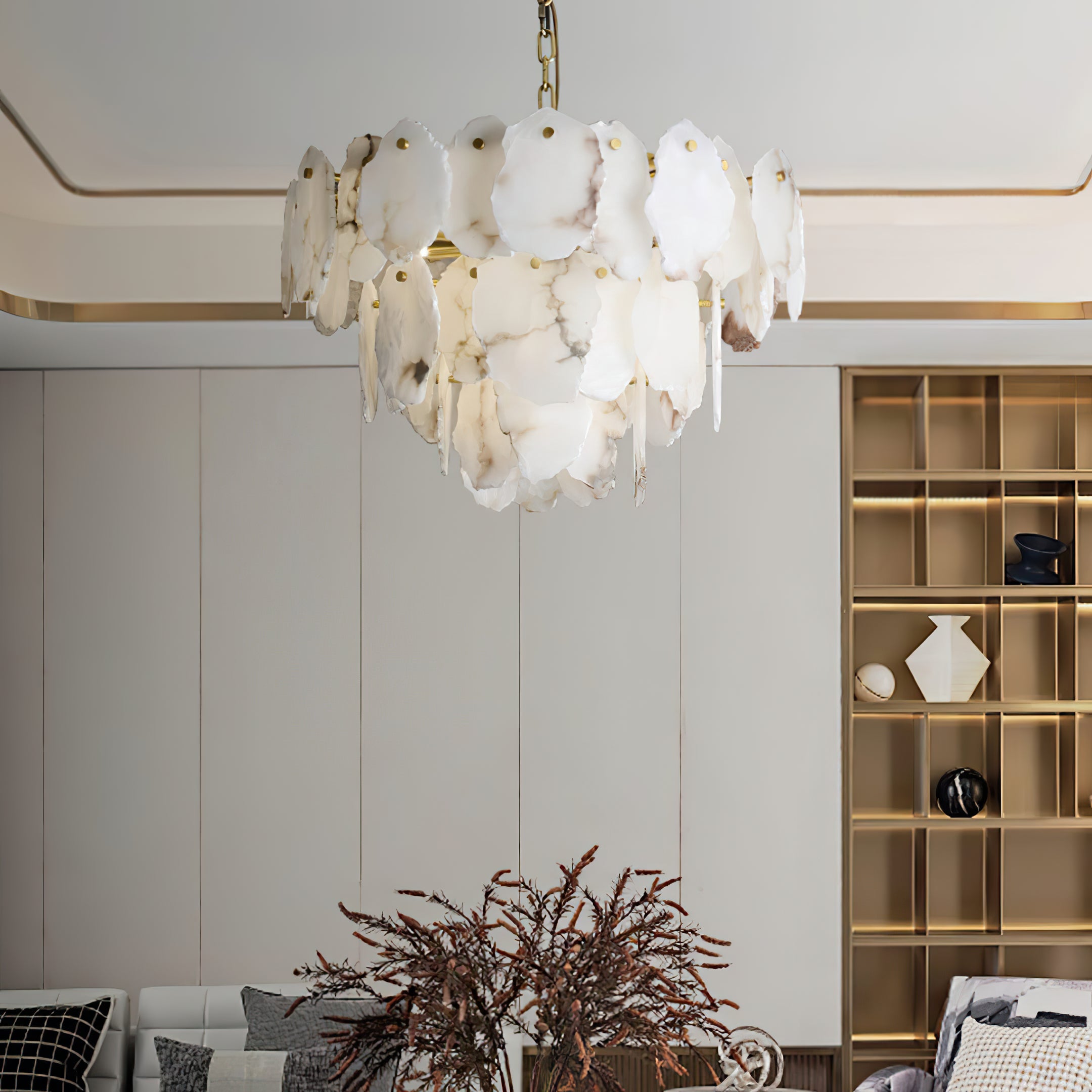 Gloire Luxury Alabaster Chandelier - Cueteks