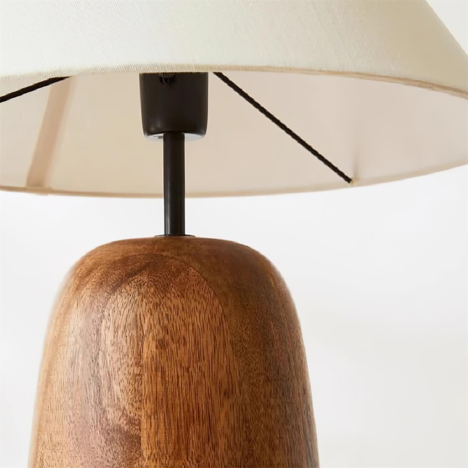 Grooved Country Wood Table Lamp - Cueteks