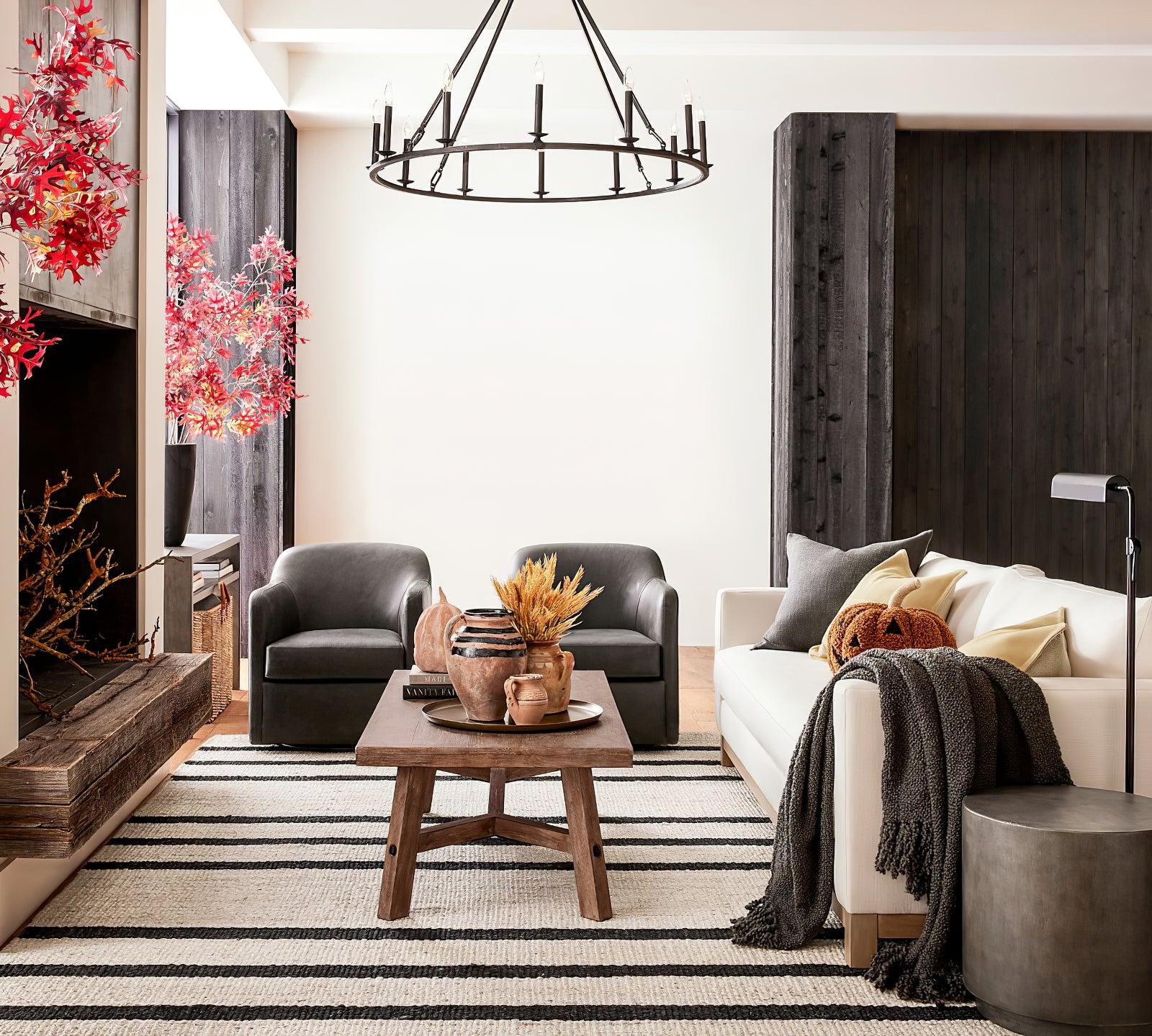 Black Round Farmhouse Candle Chandelier - Cueteks