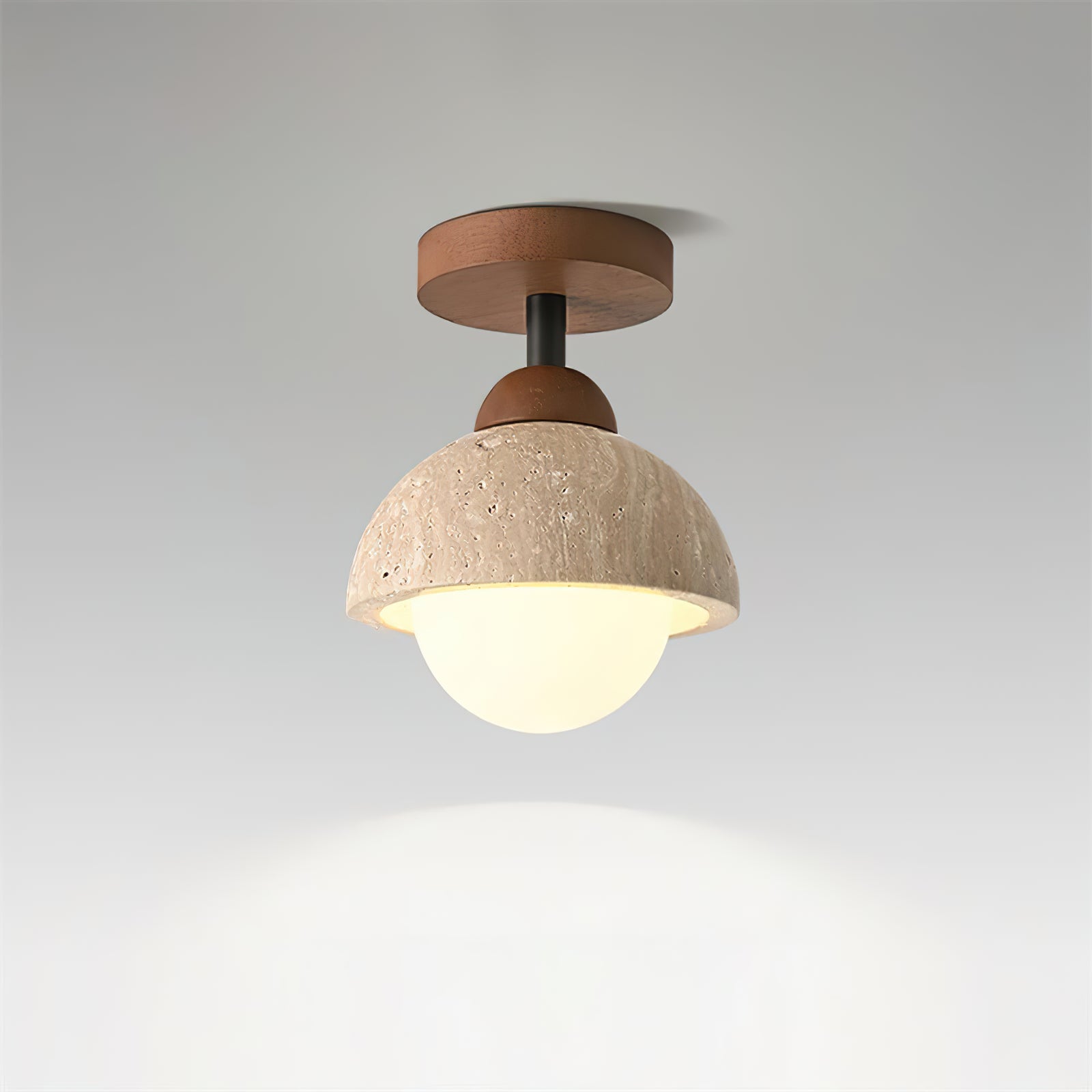 Travertine Flush Mount Ceiling Light - Cueteks
