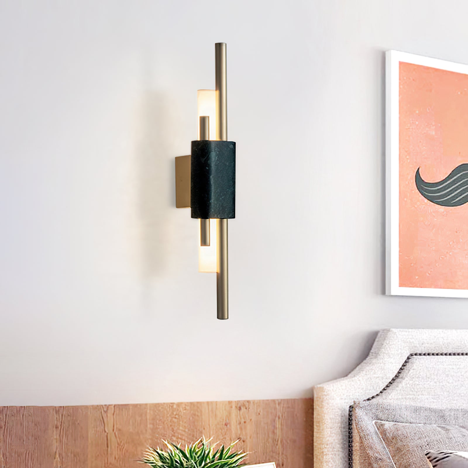 Bert Frank Tanto Marble Linear Wall Light - Cueteks
