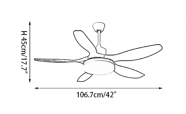Deckenventilator mit fünf Blättern