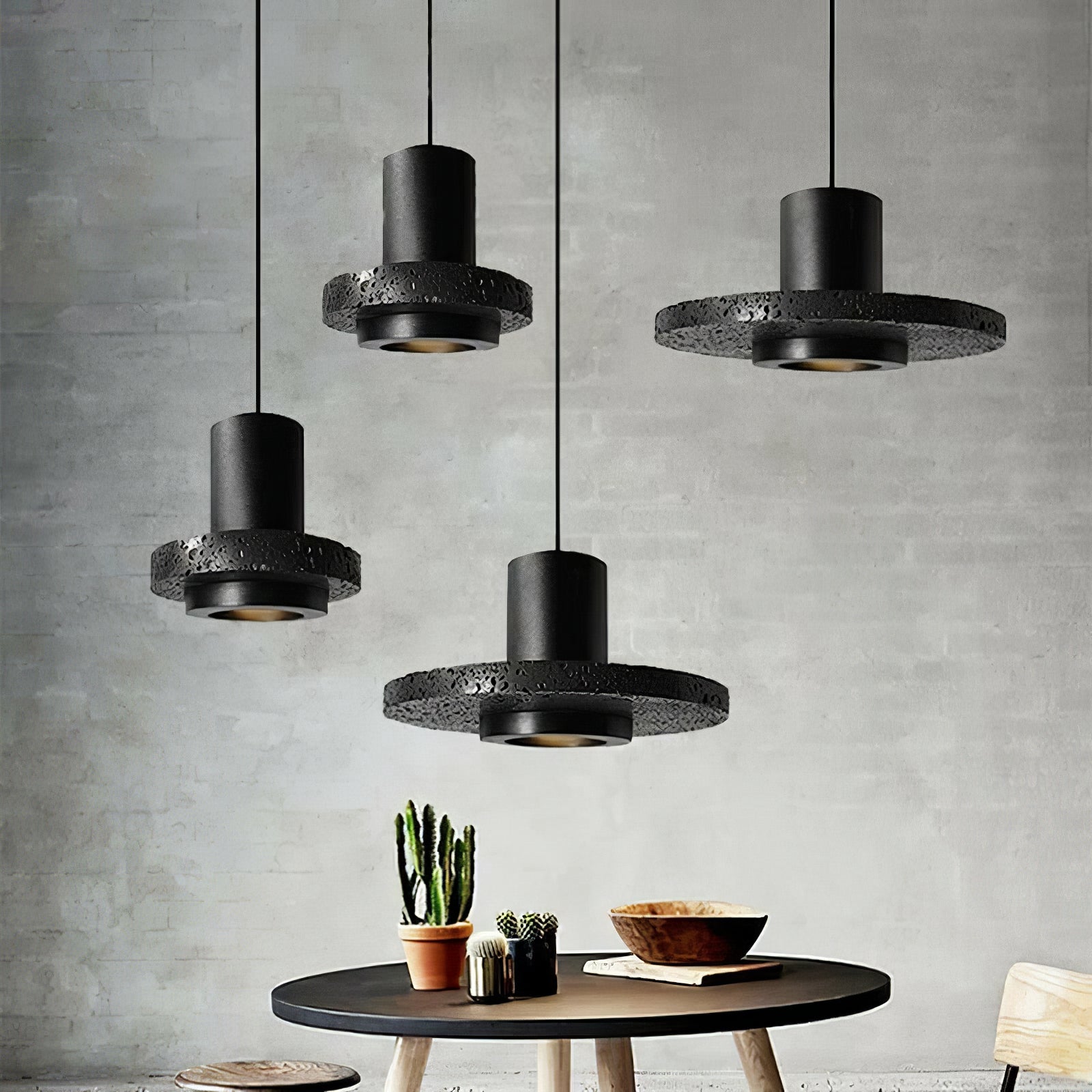 Lava Stone Black Pendant Light - Cueteks