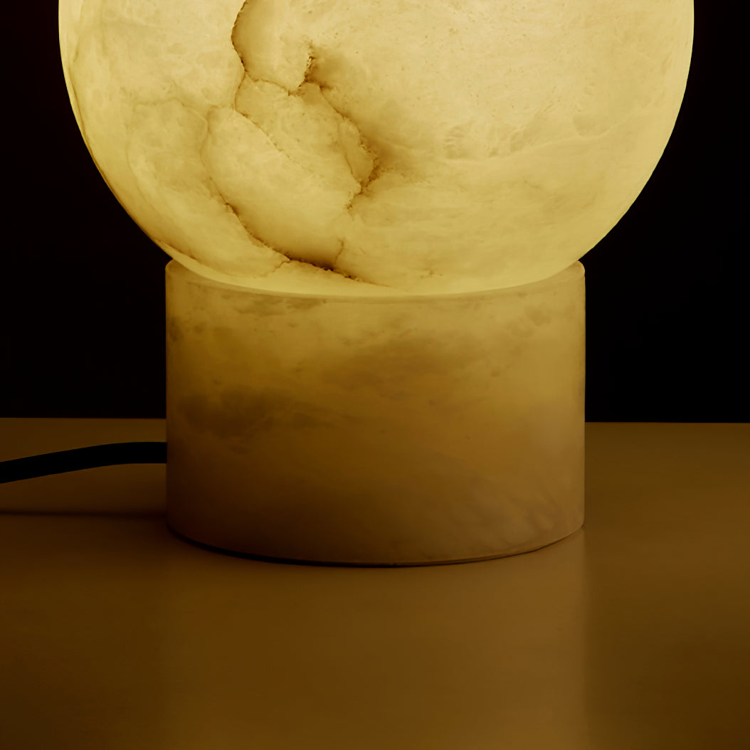 Globe Alabaster Table Lamp - Cueteks