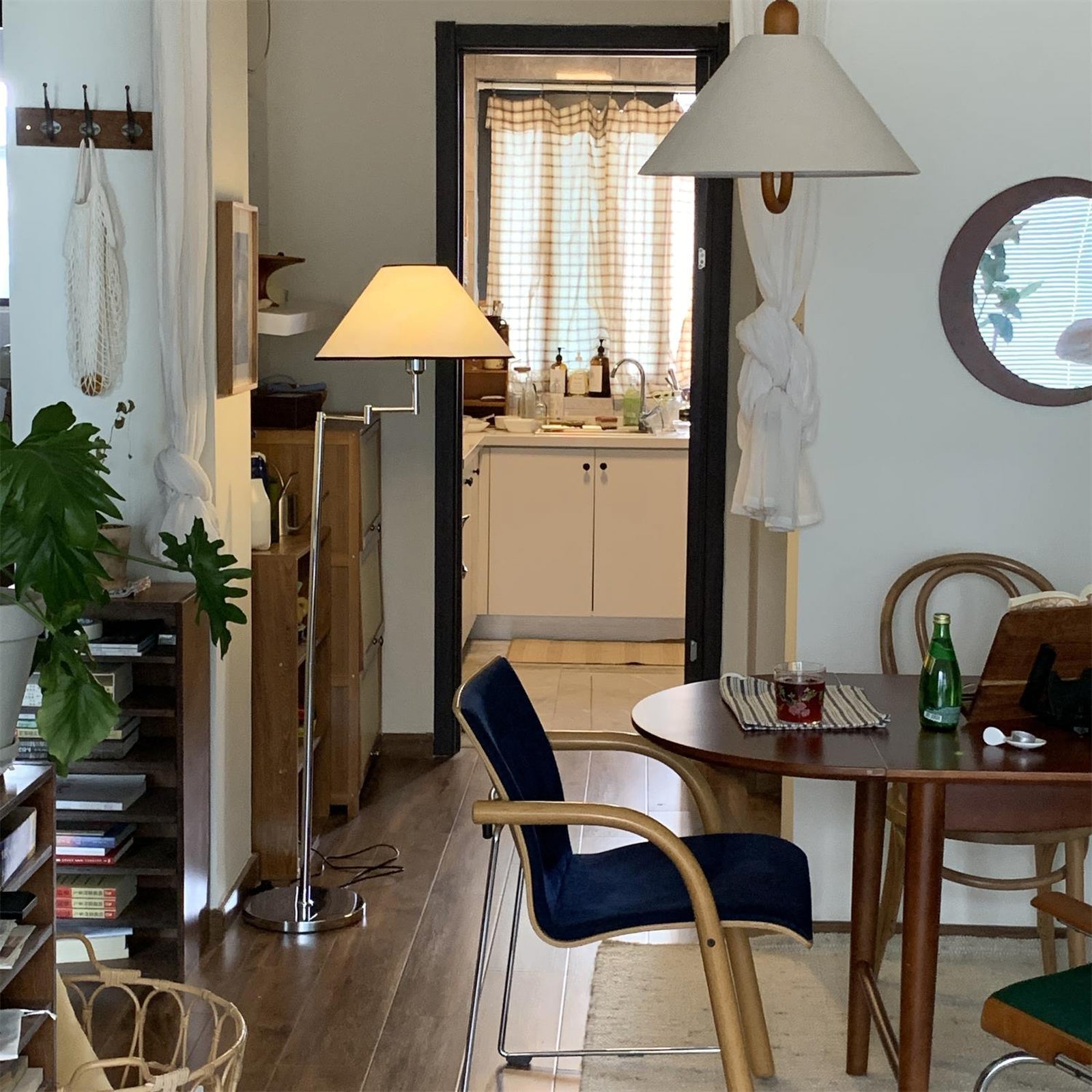 Contemporary Chrome Swing Arm Floor Lamp - Cueteks