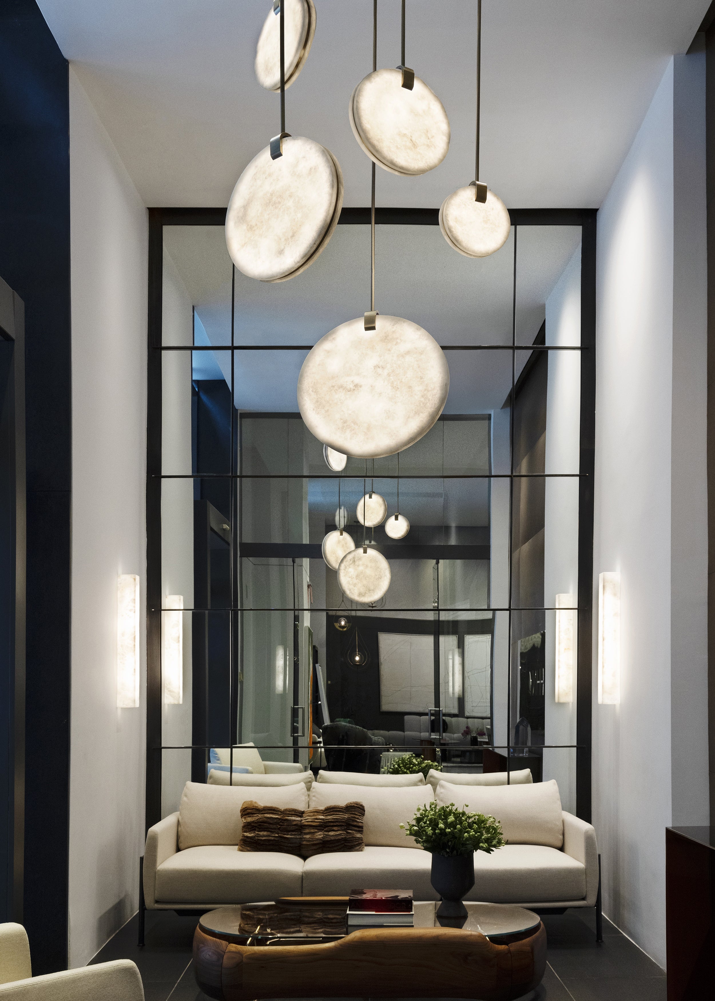 Tiered Alabaster Staircase Chandelier - Cueteks