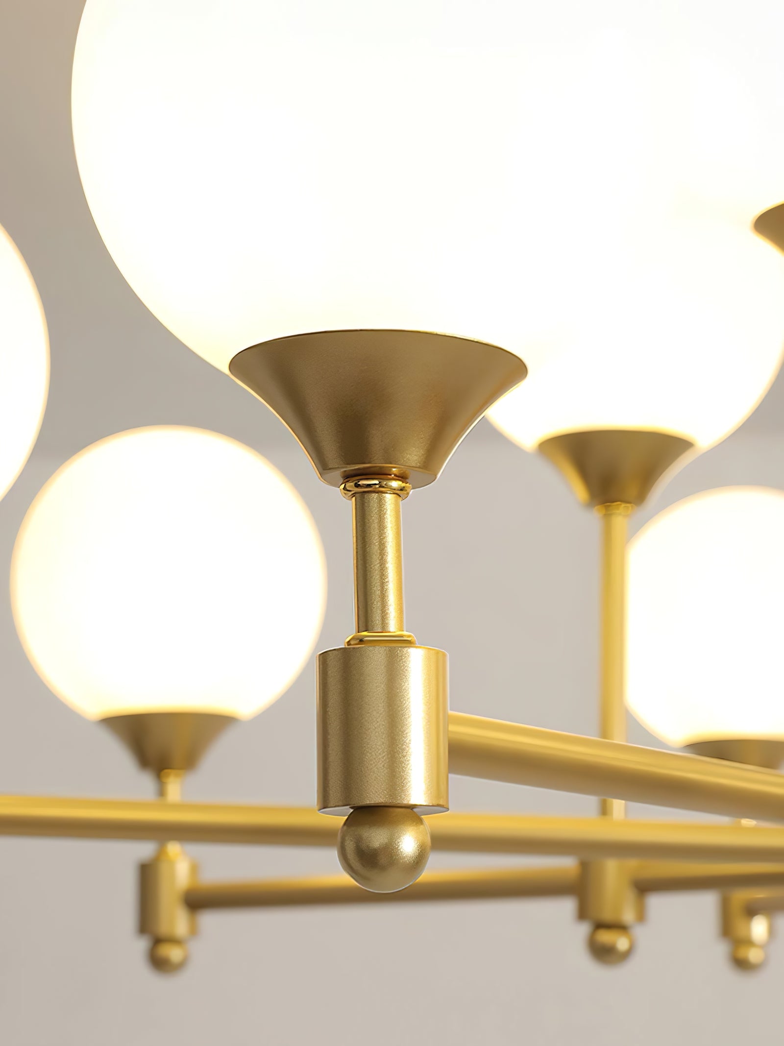 Brass Globe Mid-Century Modern Chandelier - Cueteks