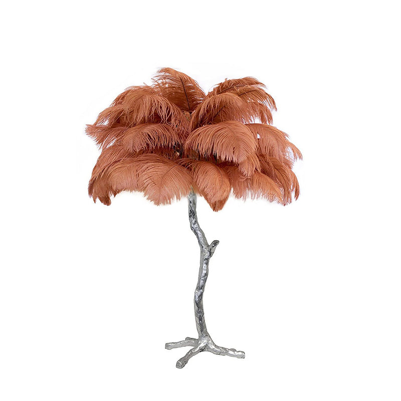 Colorful Ostrich Feather Table Lamp - Cueteks