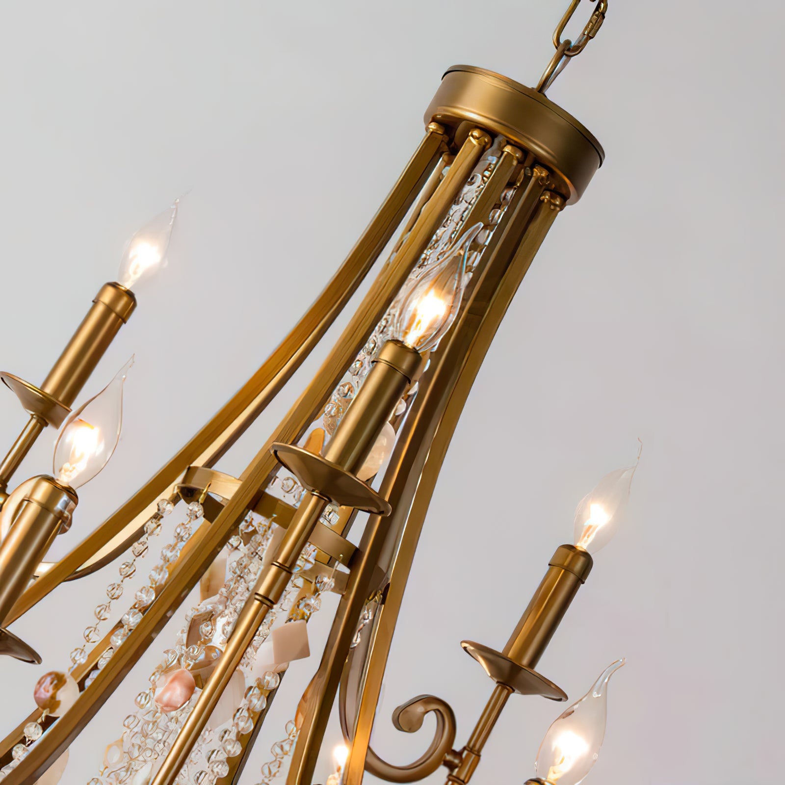 Tatum Lux American Shell Crystal Chandelier - Cueteks