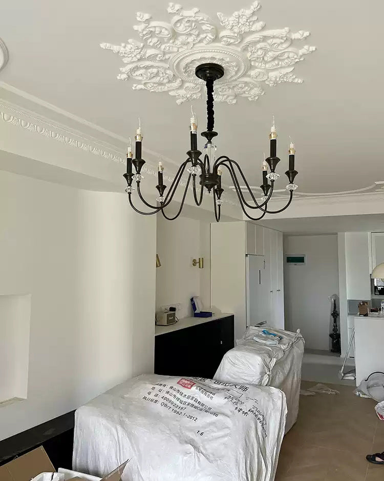Vintage Iron Scroll Chandelier - Cueteks