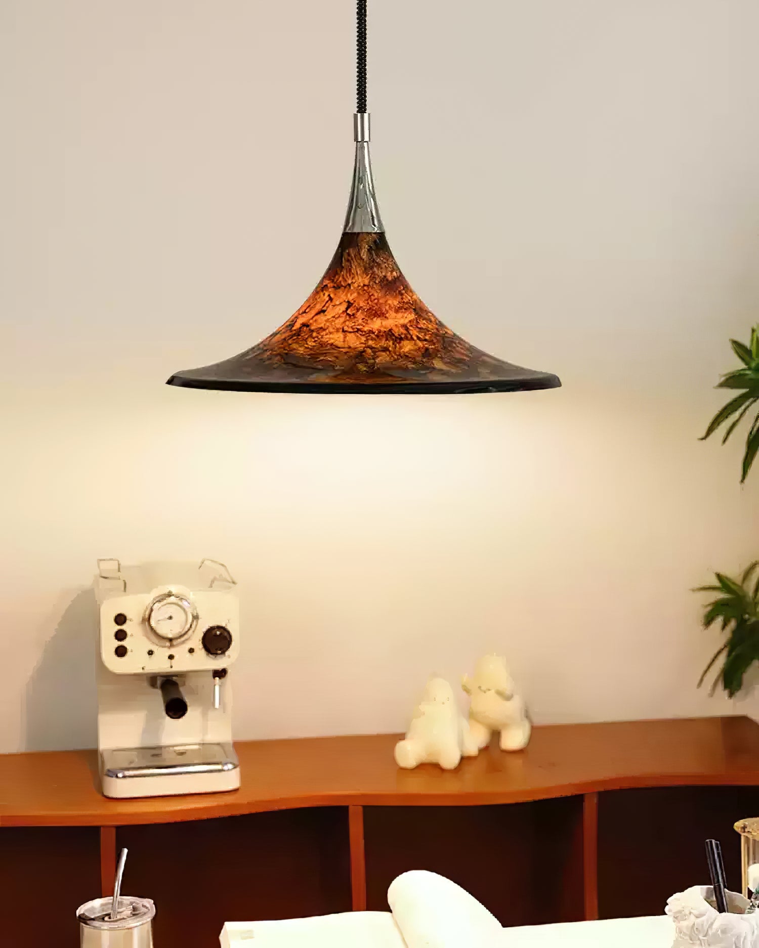 Vintage painted adjustable Pendant Light - Cueteks